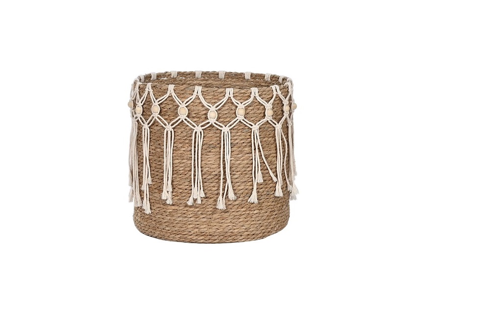 CESTA FIBRA TRENZADA ALGODON 38X38X36CM